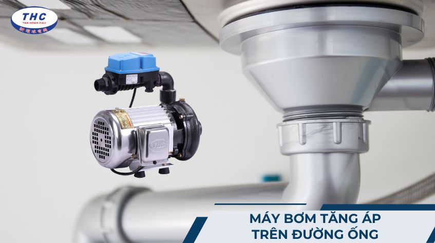 máy bơm tăng áp trên đường ống